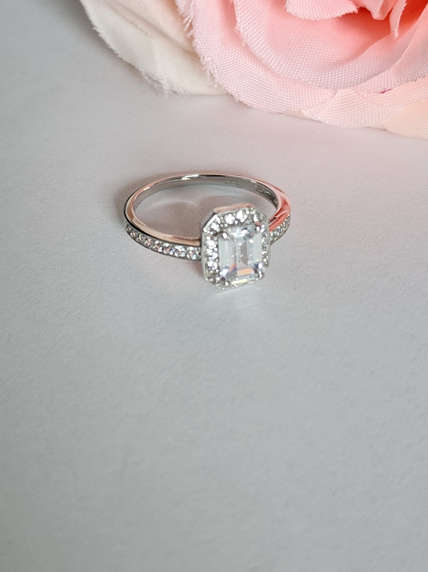 Anillo oro blanco 14k