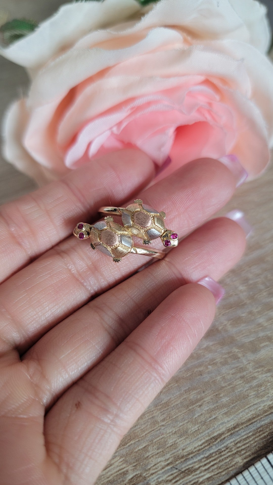Anillo tortuga size 7 oro 14k