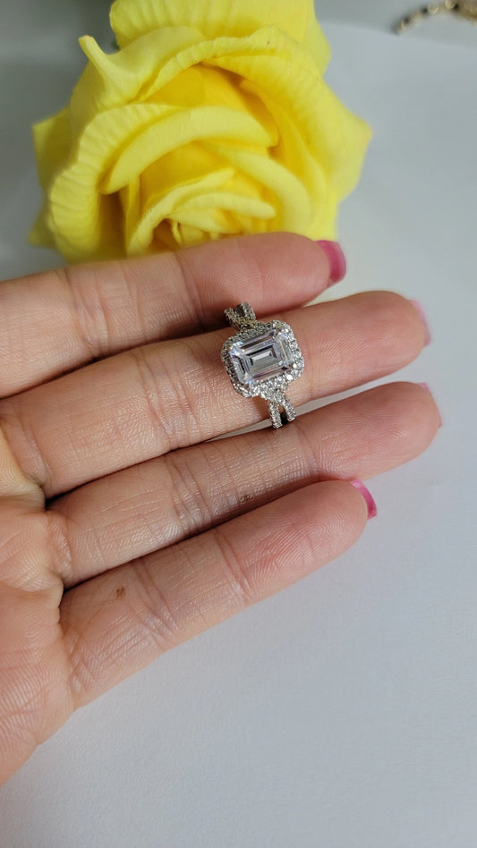Size 6 anillo plata 925